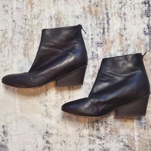 Sesto Meucci Dark Brown Leather Ankle Boots Booties Size 7.5